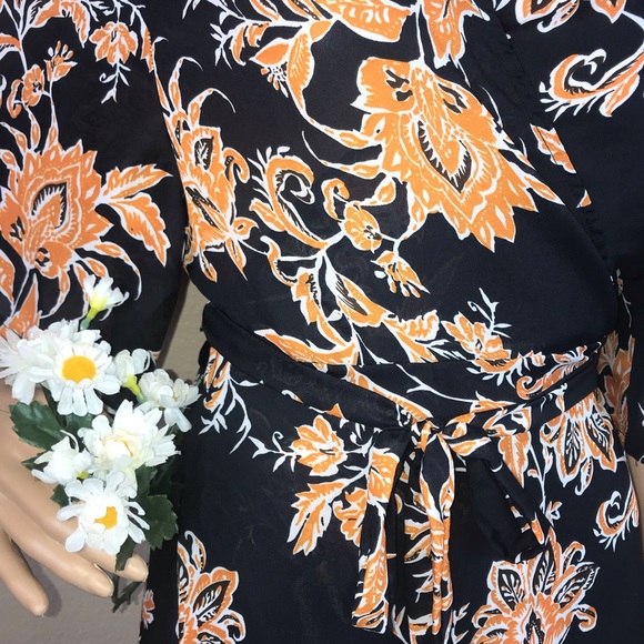 Cupshe Floral Wrap Kimono Cover Up Bad Moon Dress - Picture 5 of 8